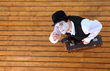 Portrait of an actor playing a pantomime