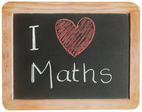 "I love Maths" on blackboard