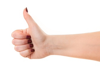 female showing ok sign