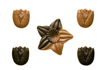 Chocolate flowers background