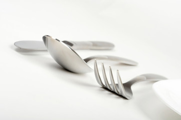 Fork, spoon and knife