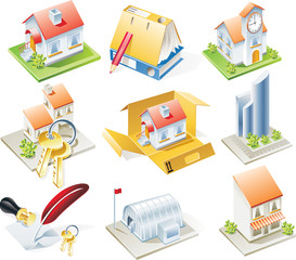 Vector real estate icon set