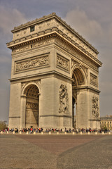 Fototapeta premium The Arc de Triomphe, with no cars on road