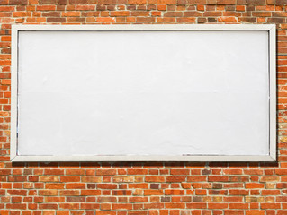 Large billboard with blank white paper ready for text.