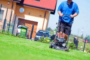 Mowing the lawn