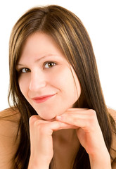 Naklejka premium Beautiful Young Brunette Portrait