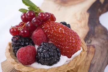 Berry Tart on Wood
