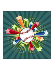 Baseball with star burst