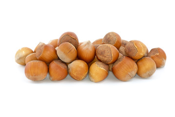 Small pile of hazelnuts