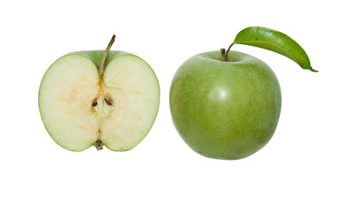 Cross-section of green apple
