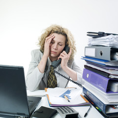 Tired businesswoman