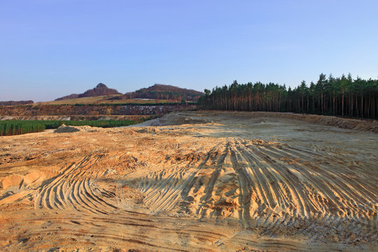 Scenic view of cleared land