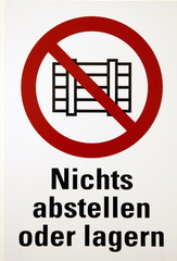Abstellverbotschild
