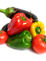 Vegetables mix on white background