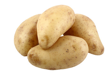Vier Kartoffeln,freigestellt