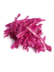 Red cabbage leaves cut on white background © Furret