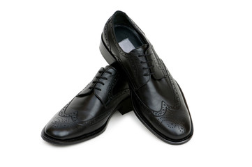 Black shoes isolated on the white background