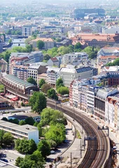Fotobehang Luftaufnahme Berlin mit S-Bahn © DianaH