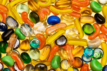 Close up of colourful background with many beads