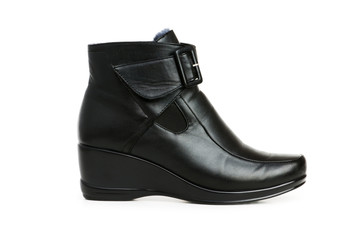 Black boots isolated on the white background