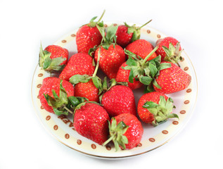 Fresh and tasty strawberries isolated on white background