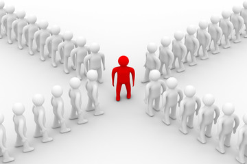 Conceptual image of teamwork. 3D image.