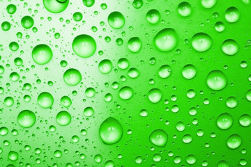 green water drops for background