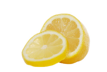 Isolated Sliced lemon on a white background