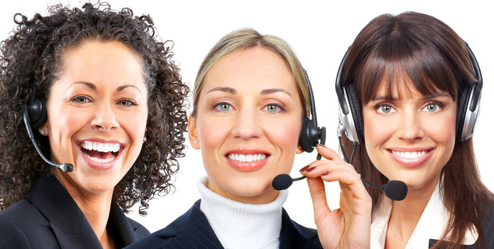 business women with headset