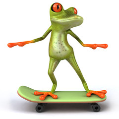 Grenouille en skateboard