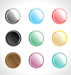 Shiny rounded vector buttons for your business artwork.