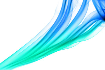 abstract blue and green smoke isolated