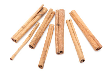 cinnamon on white closeup