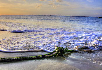 Waves on a beach at Montego Bay, Jamaica, Carribean