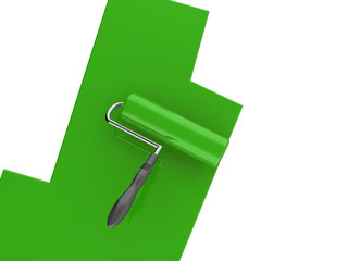 Green paint roller © David Humphrey