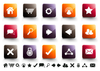 Internet Icon Set | Warm High Gloss