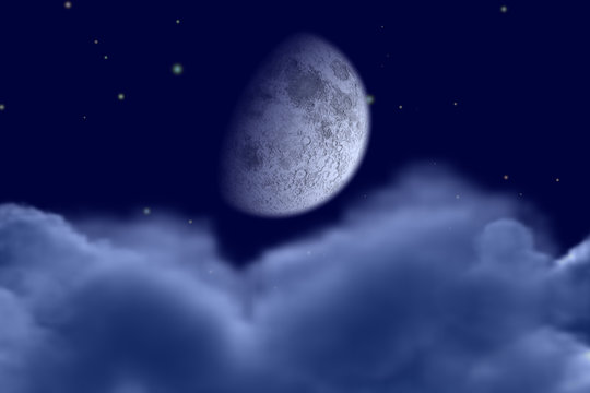 Sky, Clouds and moon
