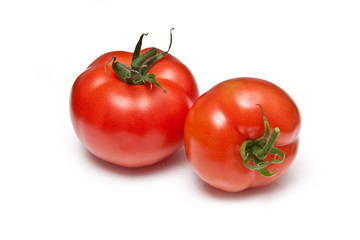 Tomato's isolated on a white studio background