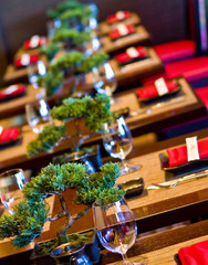 Row of Bonsai Tables