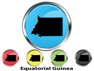 Glossy vector map button of Equatorial Guinea