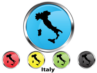 Glossy vector map button of Italy