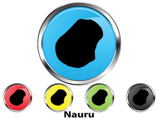 Glossy vector map button of Nauru