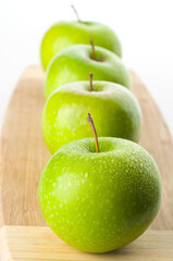 Apples on a wooden