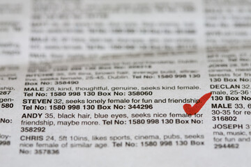 Fototapeta premium Personal ads