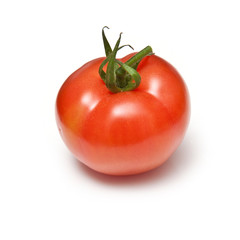 Tomato isolated on a white studio background.