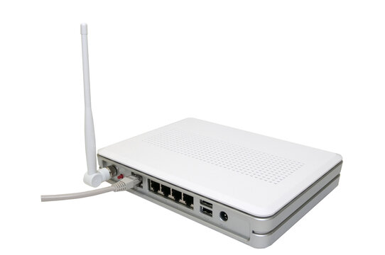 Internet wireless router isolated on white background