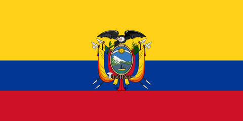 flag of equador - obrazy, fototapety, plakaty