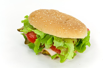 Sandwich mit Schinken,Salat