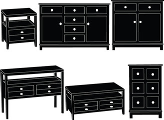 dressers collection - vector