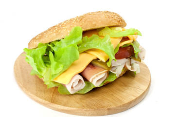 Sandwich mit Schinken,Salat